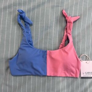 Carve designs, Sandhaven Colorblock Top, Bluebay/grapefruit, size extra small
